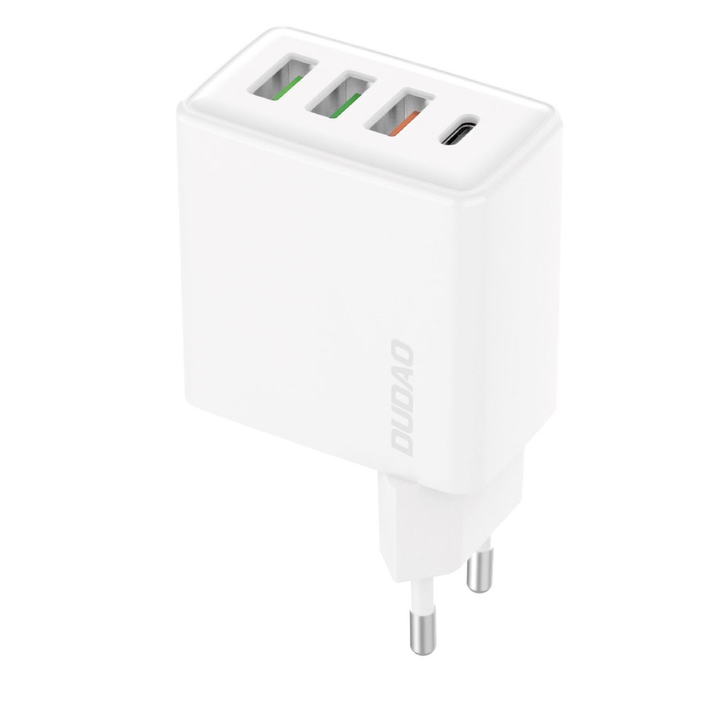 Ātrs lādētājs 3x USB + 1x USB-C 20W PD QC 3.0 balts