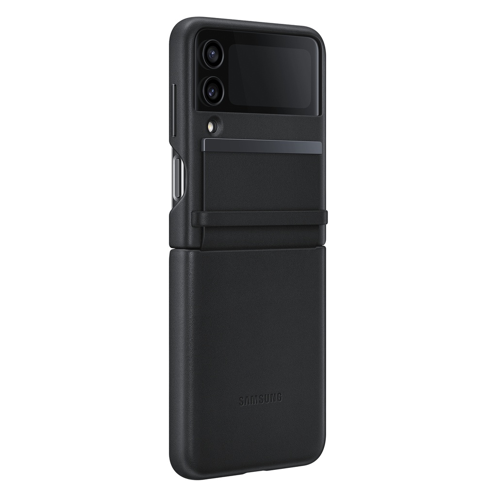 Odinis dėklas Galaxy Z Flip4 Flap Leather Cover black