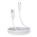 Elastīgs izturīgs USB - USB-C kabelis uzlādei un datu pārsūtīšanai 1 m balts