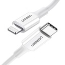 Kabelis iPhone MFi USB-C - Lightning 20W 3A 1m balts