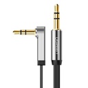 AUX 3,5 mm minijack 0,5 m plakans audio kabelis 0,5 m melns