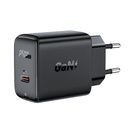 GaN USB-C 30W PD QC 3.0 AFC FCP tīkla lādētājs melns