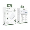 GaN USB-C 30W PD QC 3.0 AFC FCP white wall charger