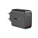 Strāvas lādētājs 2x USB-C 40W PPS PD QC 3.0 AFC FCP melns