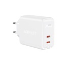 Maitinimo įkroviklis 2x USB-C 40W PPS PD QC 3.0 AFC FCP baltos spalvos
