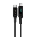Pintas kabelis su LED ekranu USB-C 100W 20V 5A 2 m juodas