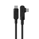 Pīts leņķa kabelis USB-C 100W 20V 5A 2m melns