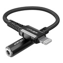 AUX į iPhone MFI garso adapteris Lightning - 3,5 mm mini lizdas 18 cm juodas