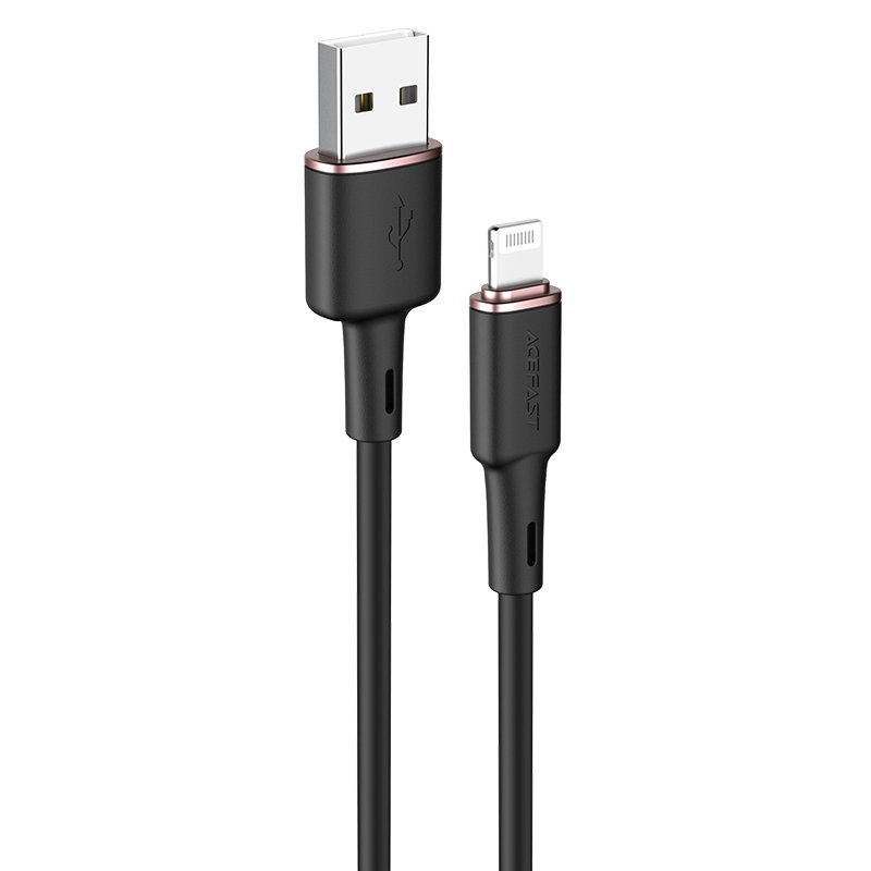 Kabelis iPhone MFI USB - Lightning 2.4A 1.2m melns