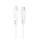 Kabelis iPhone MFI USB-C - Lightning 30W 3A 1,2 m balts