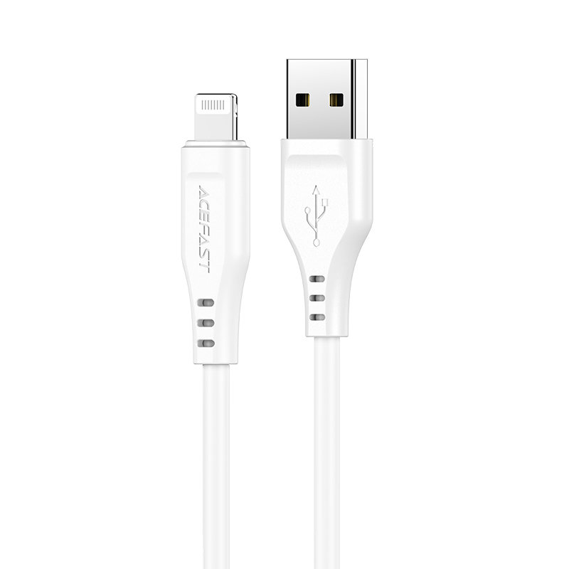Kabelis "iPhone" MFI USB - "Lightning" 2.4A 1,2 m baltos spalvos