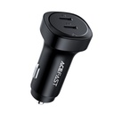 Auto lādētājs 72W 2x USB-C Power Delivery QC 3.0 melns