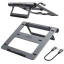 8in1 Laptop Stand + Multifunction HUB USB-C TF SD HDMI 4K RJ45 100W grey