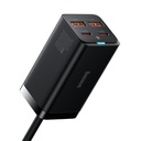 GaN 2x USB-C 2x USB 100W QC 4.0+ AFC ātrais universālais lādētājs melns