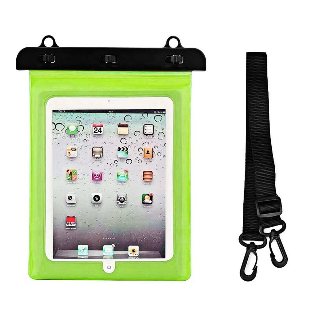 PVC waterproof tablet case with adjustable strap Outdoor - green