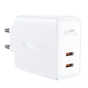 A29 GaN divu portu USB-C PD 50W tīkla lādētājs, balts