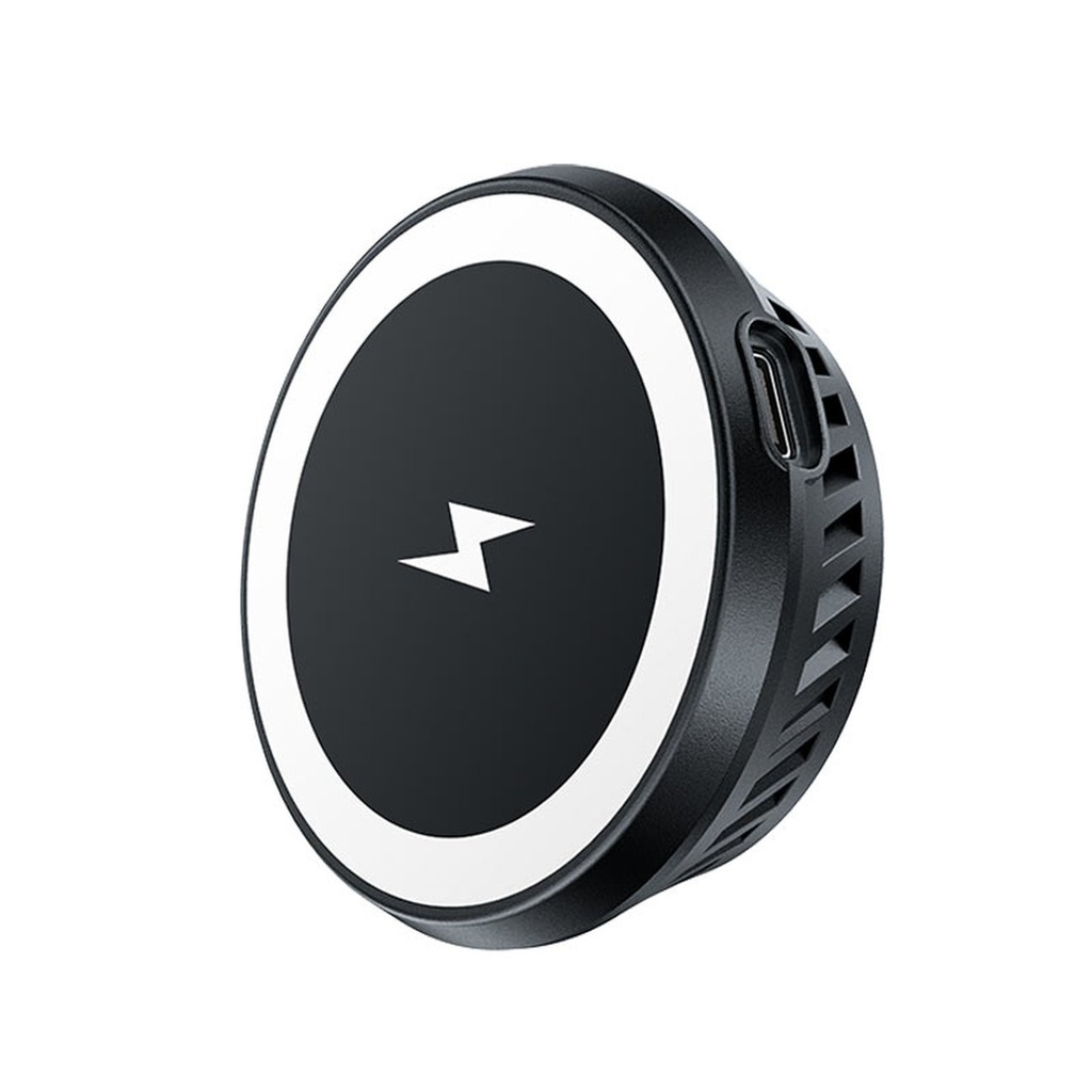Inductive wireless charger with cooling system dark grey