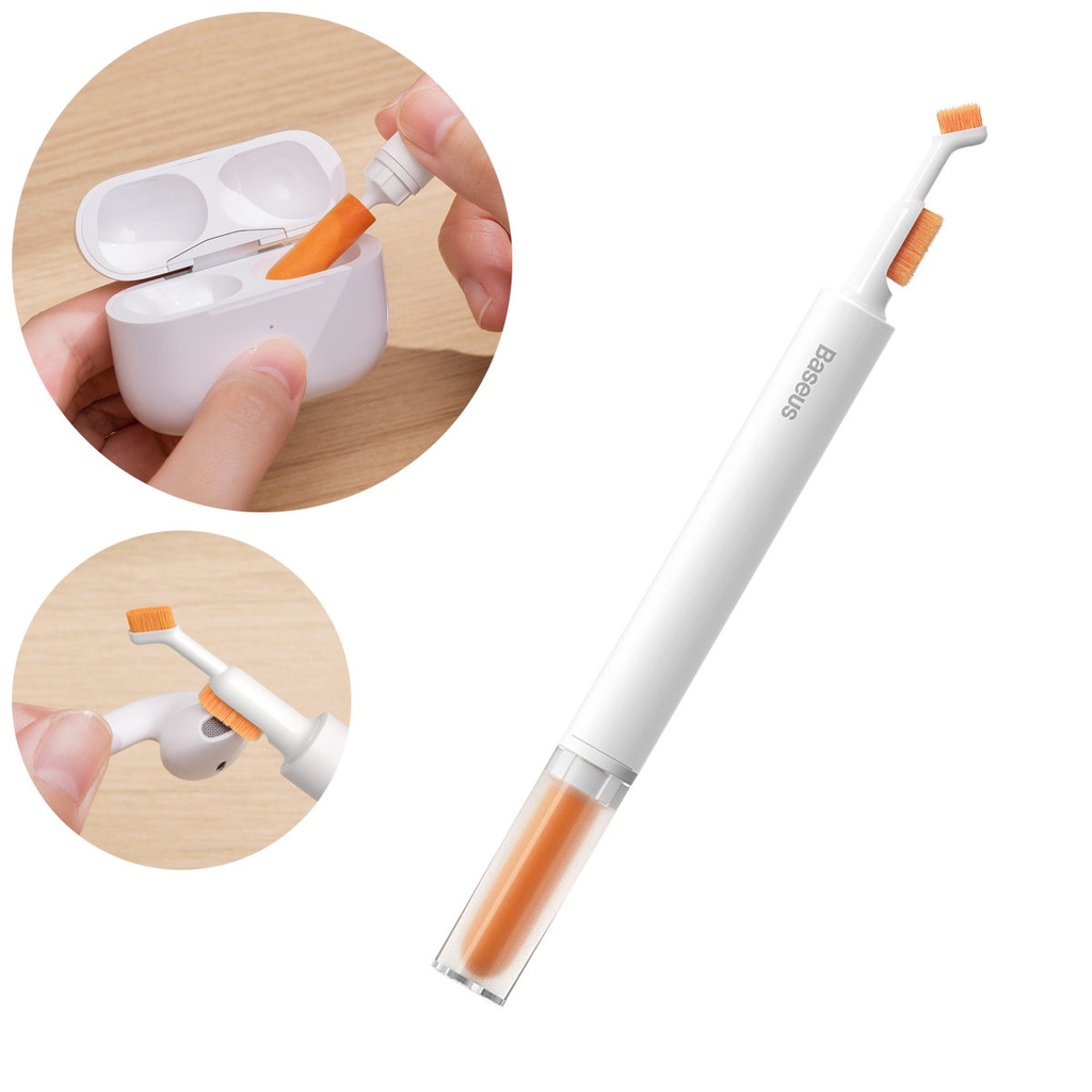 Brush for cleaning headphones keyboard mouse electronics white