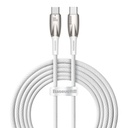 "Glimmer" serijos USB-C 480Mb/s PD 100W greitojo įkrovimo kabelis, 2 m, baltas