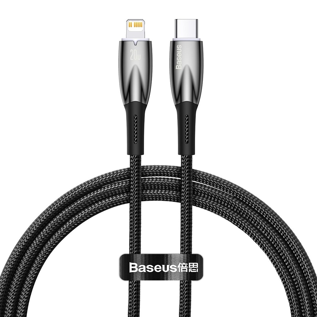 iPhone USB-C - Lightning 480Mbps PD 20W ātrās uzlādes kabelis 1m melns