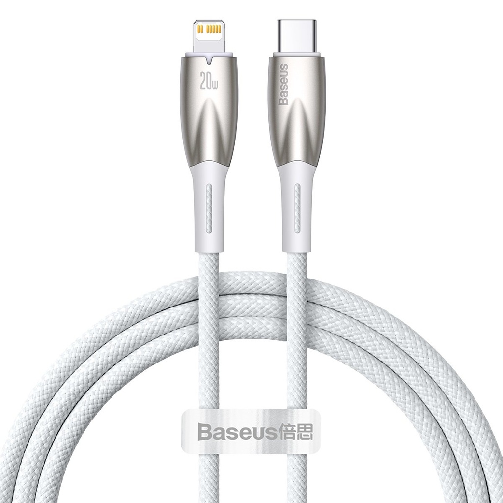 iPhone USB-C - Lightning ātrās uzlādes kabelis 480Mbps PD 20W 1m balts