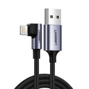 Kampinis "iPhone" USB - "Lightning" MFI 2.4A 1 m juodas kabelis