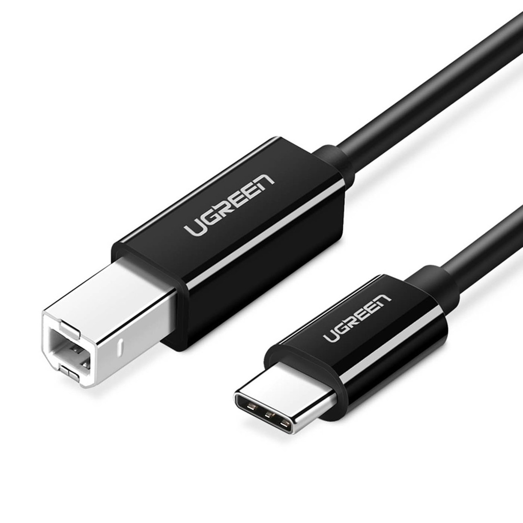 Printera kabelis USB-C - USB-B 480Mbps 2m melns