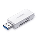 TF SD atmiņas karšu lasītājs ar USB 3.0 balts