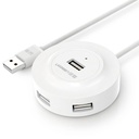 "4-in-1" HUB'o skirstytuvo adapteris iš USB 2.0 į 4x USB-A 480Mbps 1m baltos spalvos