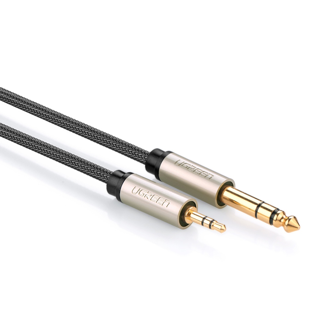 Audio adaptera kabelis TRS mini jack 3,5 mm - jack 6,35 mm 1 m pelēks
