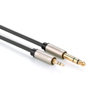 Garso adapterio kabelis TRS mini jack 3,5 mm - jack 6,35 mm 1 m pilkos spalvos