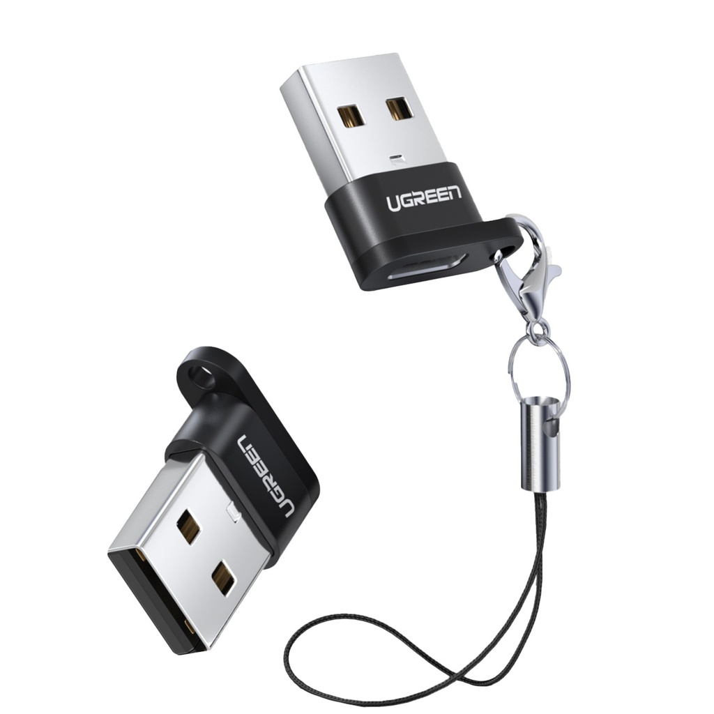 Adapterio lizdas iš USB-C kištuko į juodą USB