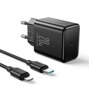 USB-C 20W PD tīkla lādētājs ar kabeli iPhone Lightning melns