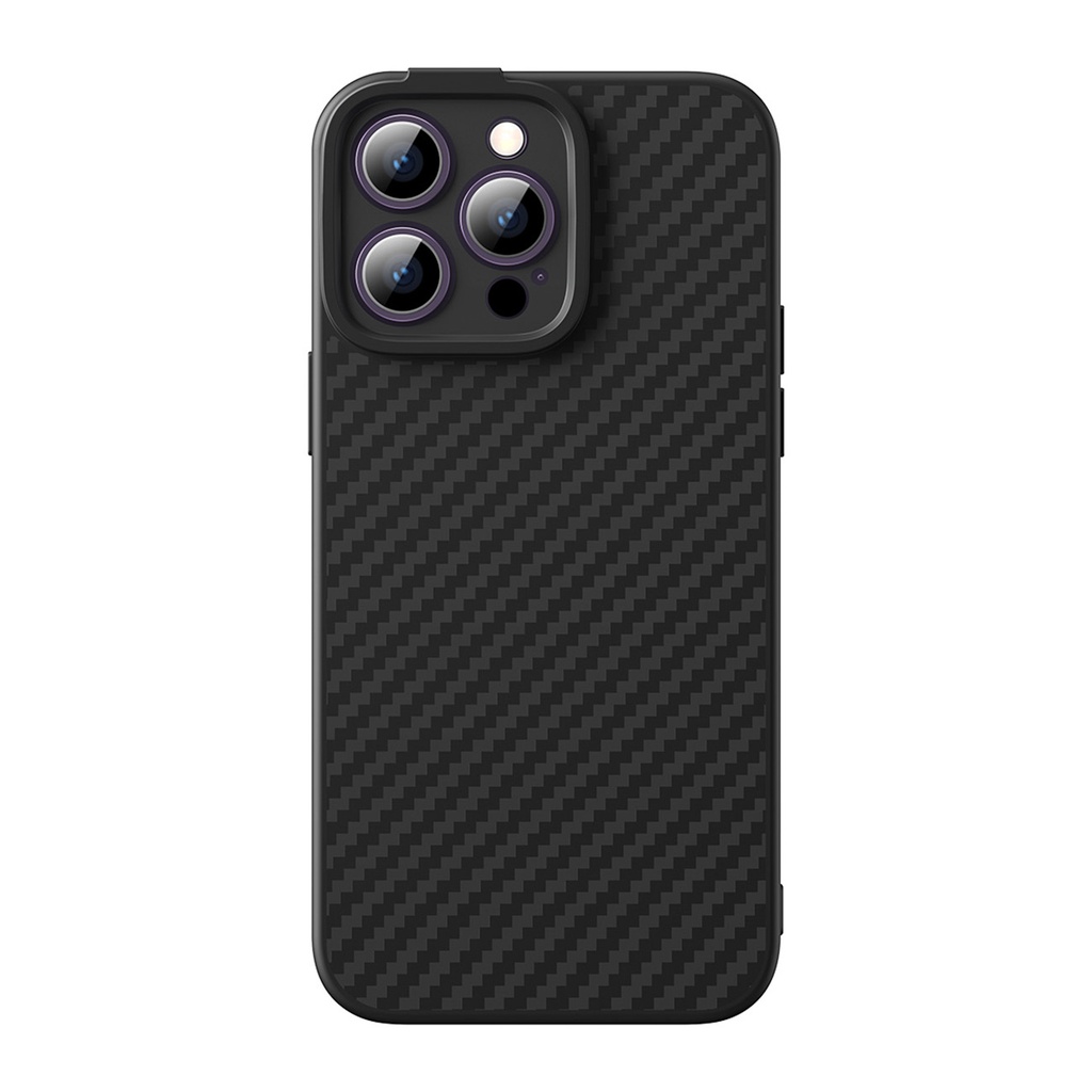 Armored iPhone 14 Pro MagSafe case + Synthetic Fiber tempered glass black