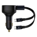 Auto lādētājs 2-in-1 33W 2x USB-C melns