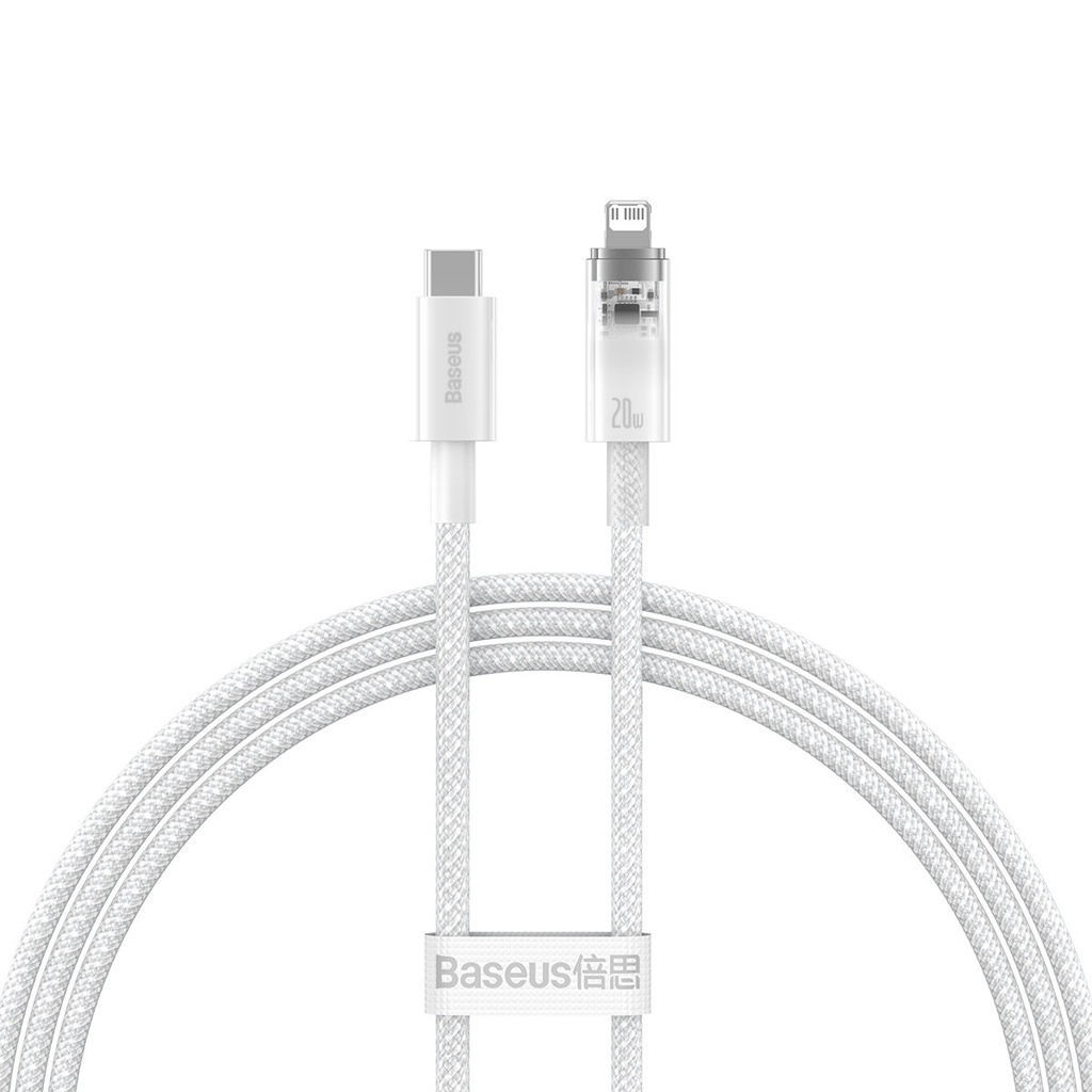 Pīts kabelis iPhone Explorer Series USB-C - Lightning 20W 1m balts