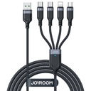 4v1 kabelis USB-A - 2x USB-C iPhone Lightning microUSB 1,2 m melns