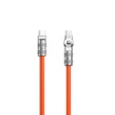 Izturīgs USB-C - USB-C 120W kabelis 1m rotācijas leņķī 180 oranžs