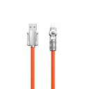 Spēcīga leņķa kabelis iPhone USB-A - Lightning 30W 1m rotācija 180 oranžs