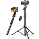 Selfie stick with stand and remote control Bluetooth long selfie stick 1.8m black