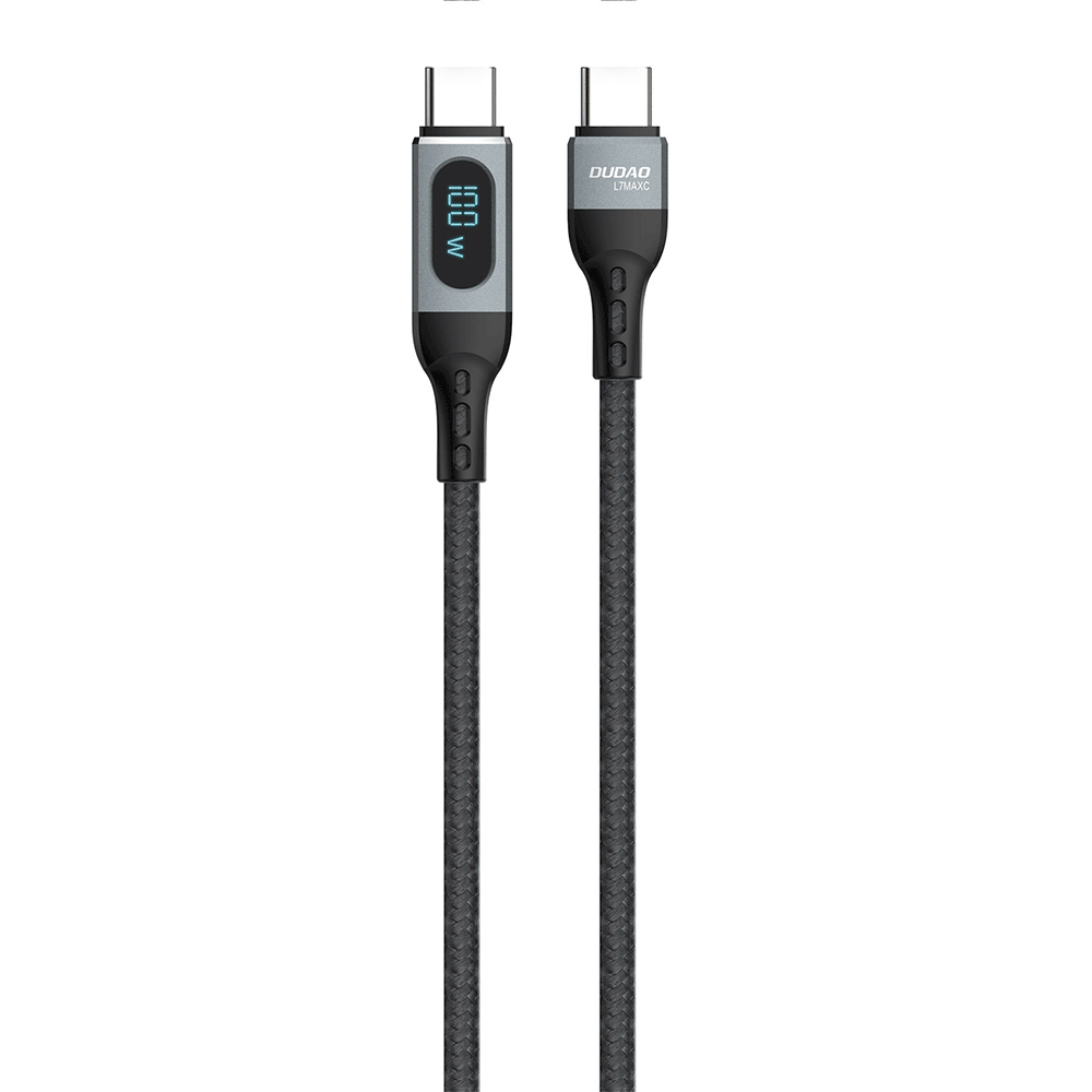 Cable USB-C braided cable fast charging PD 100W 1m black