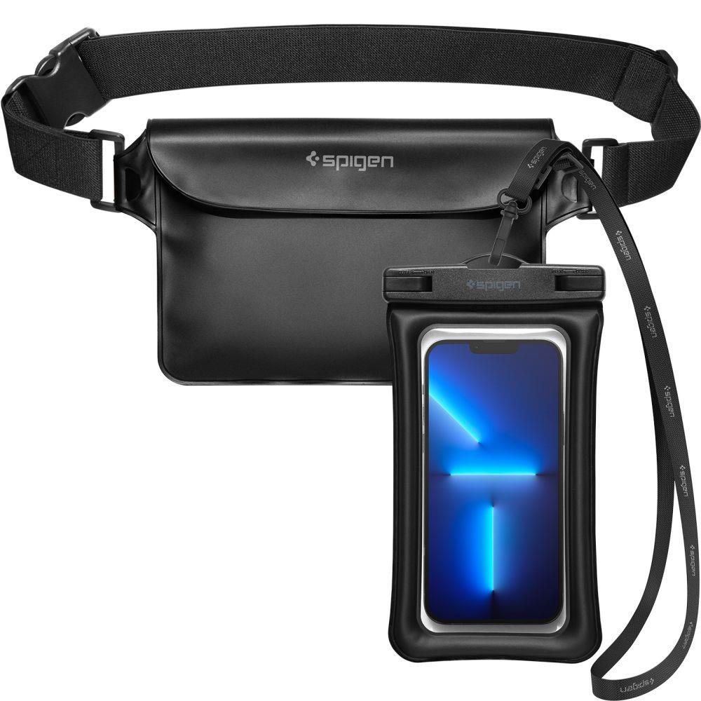 2in1 Set waterproof kidney pouch 22x15cm + phone case black