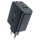 GaN 2x USB-C USB-A PPS PD QC4+ 65W quick charger black
