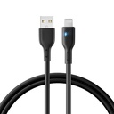 Kabelis iPhone ar LED apgaismojumu USB - Lightning 2,4A 1,2 m melns