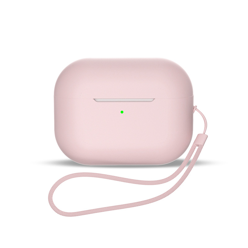 Silicone case for AirPods 3 headphones + wrist lanyard strap pink