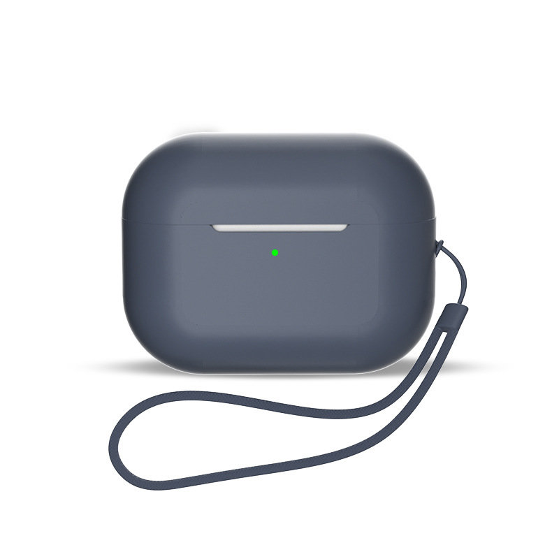 Silikoninis dėklas ausinėms "AirPods 1 / 2" + riešo dirželis mėlynas