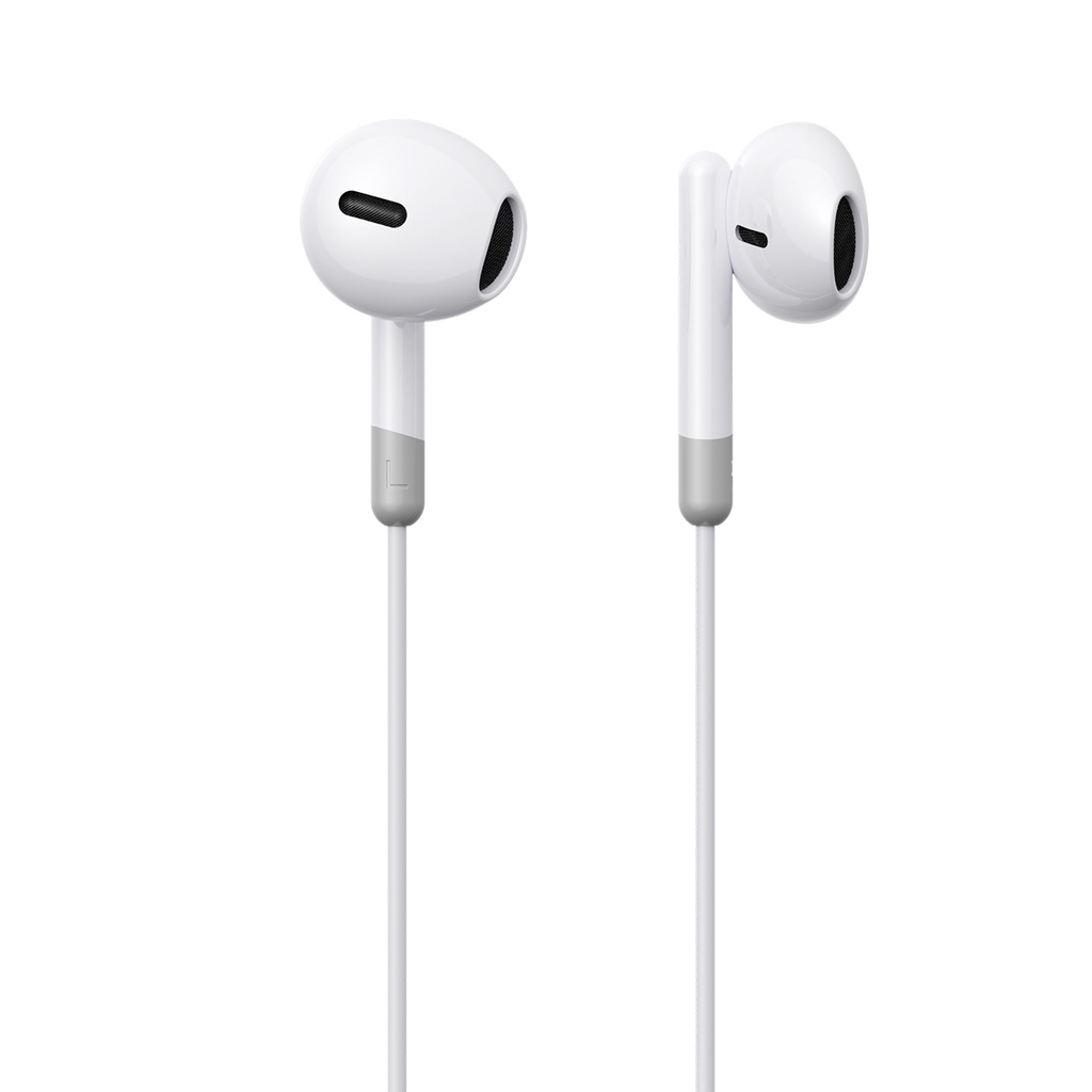 In-ear mini jack 3.5mm wired headphones with remote control white