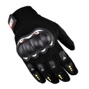 Motorcycle touch phone gloves with knuckle protector black
