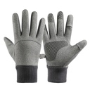 Insulated sports gloves for phone men grey