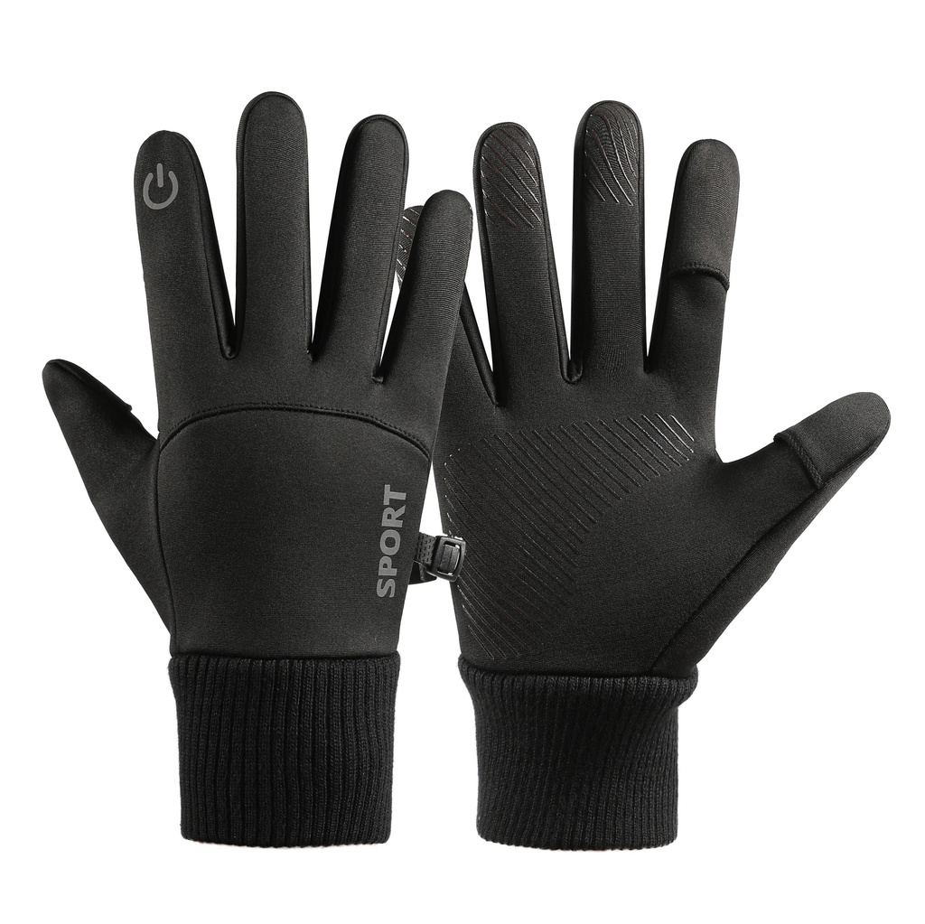 Men's insulated sports gloves for phone black